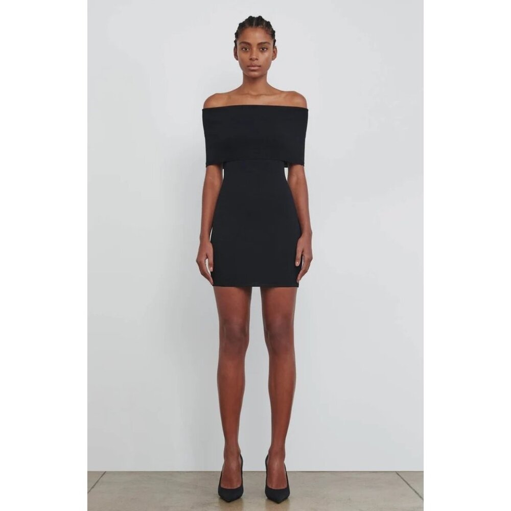 WARDROBE.NYC Off The Shoulder Mini Dress in Black Small New Womens Stretchy - Picture 15 of 16